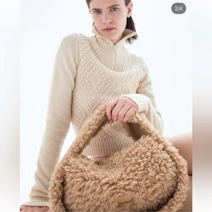 NWT Tan Fuzzy teddy Bag Filippa K